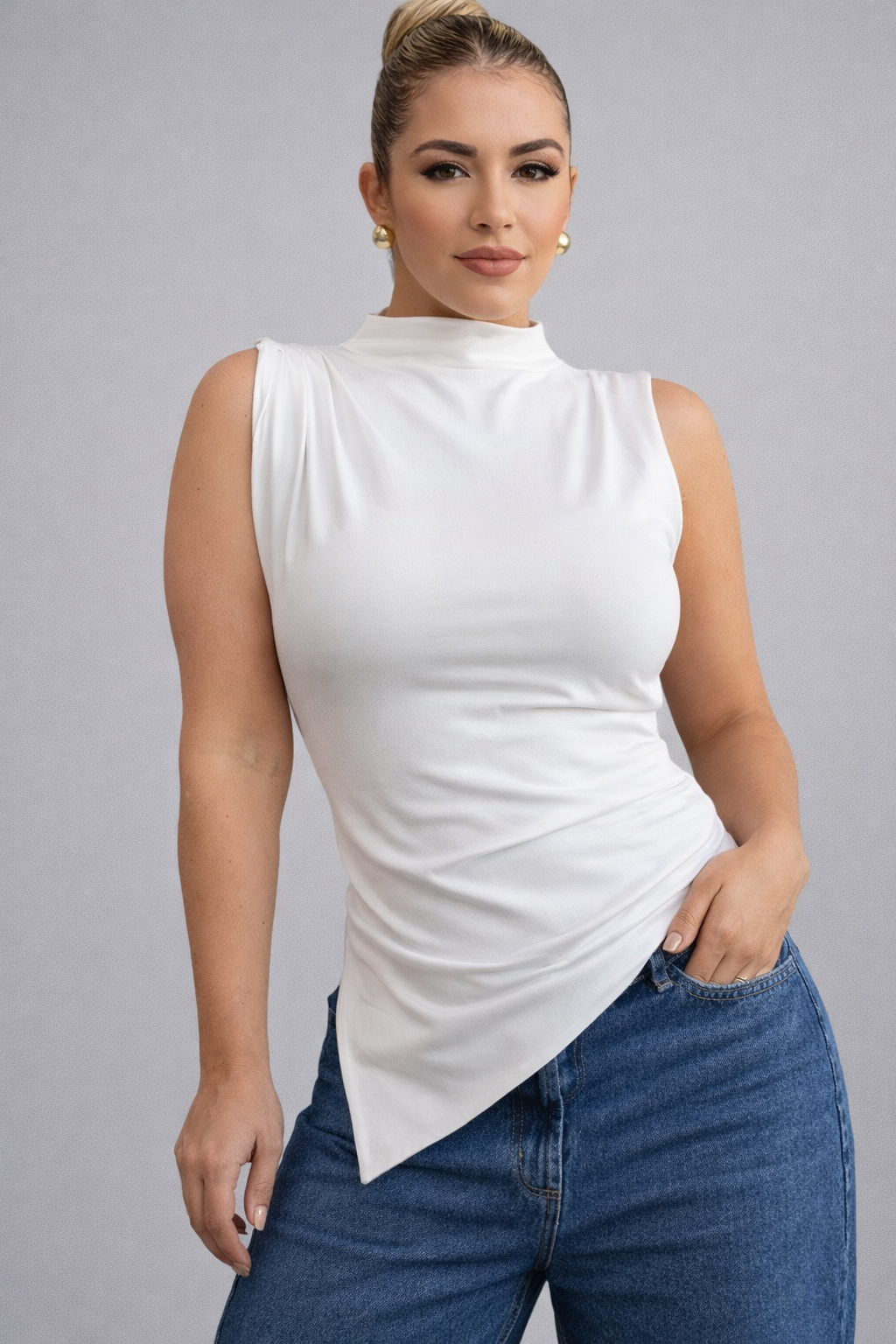 Blusa asimetrica picos