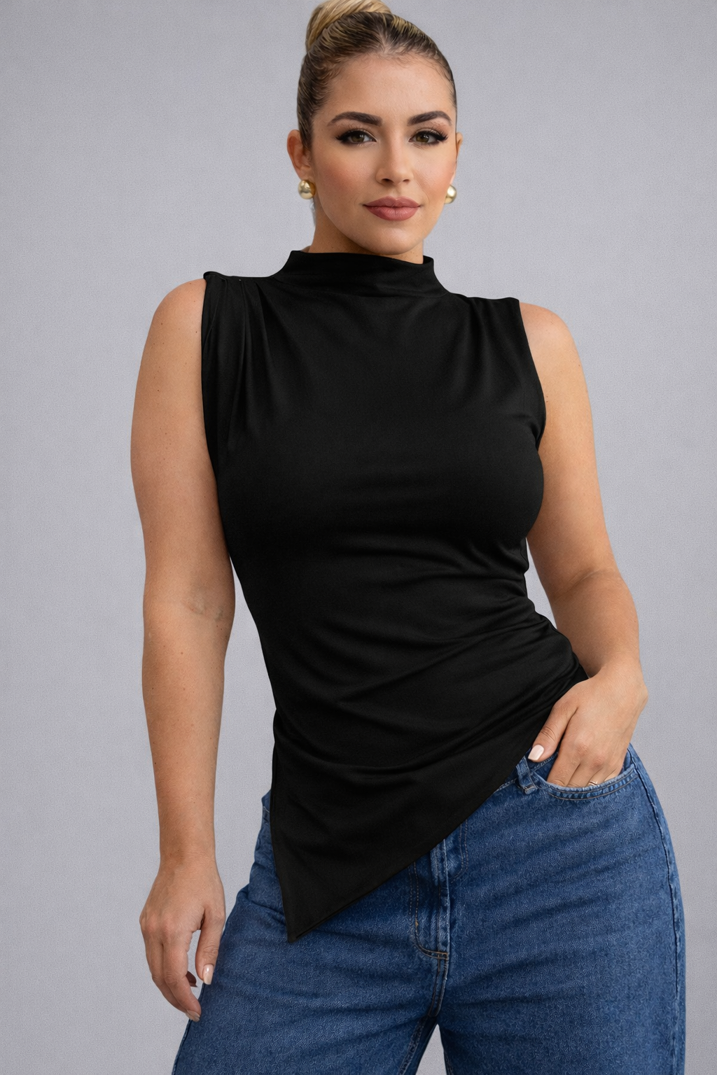 Blusa asimetrica picos