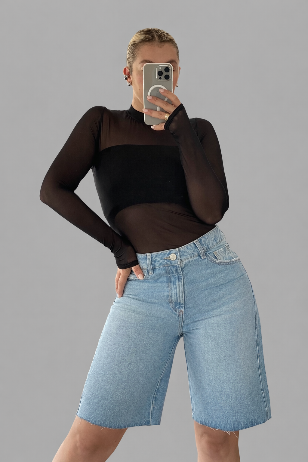BLUSA TRANSPARENCIA MANGA LARGA