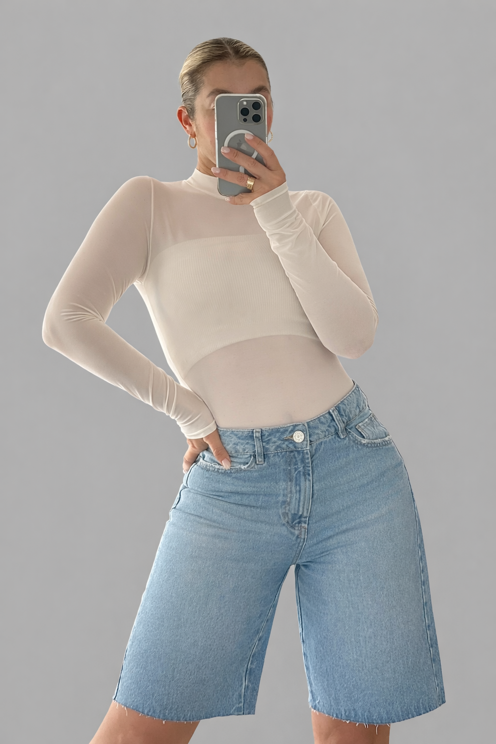 BLUSA TRANSPARENCIA MANGA LARGA