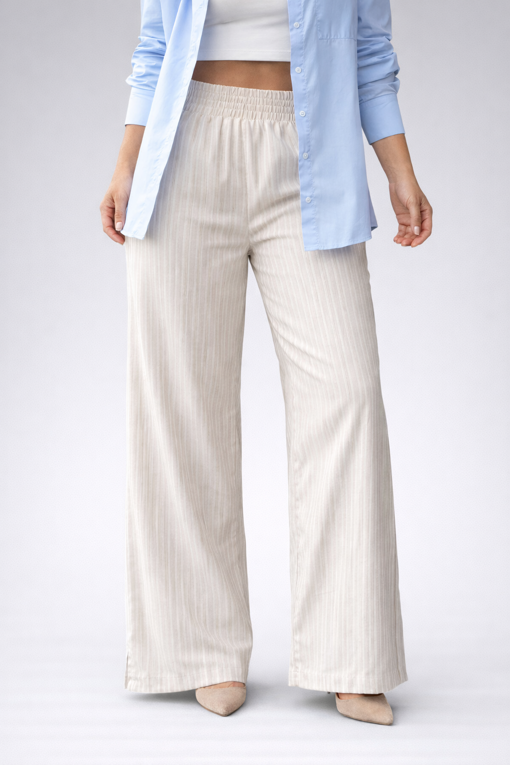 PANTALON CON CINTURA RESORTE RAYAS